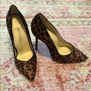 NWT Sarah Flint Perfect Pump 100 Leopard Print 37